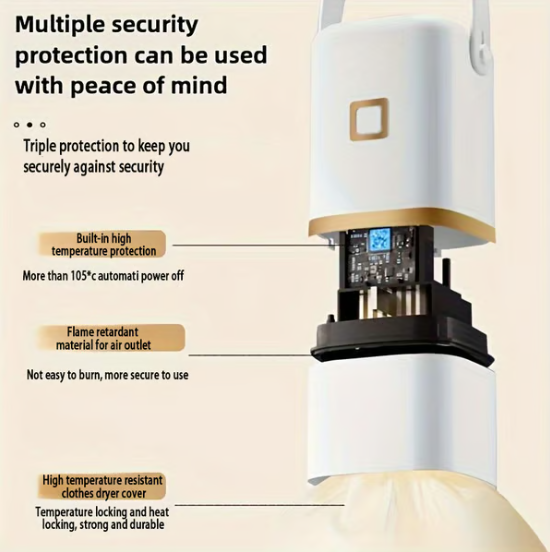 🔥Νέα Αναβάθμιση 2025 - Φορητός Χρονοδιακόπτης Μίνι Στεγνωτηρίου